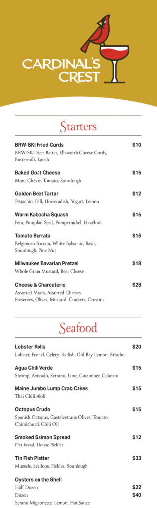 Legacy Hotel 20 Cardinals Crest Menu 2024 3